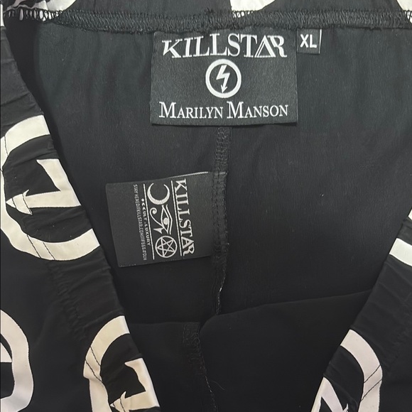 Women’s killstar Manson Black and White Lightning Leggings - Picture 3 of 4